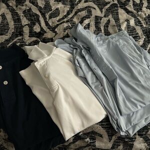 Old Navy Men's Polo Shirts - Black, White, Light Blue